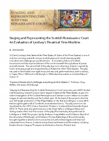 Staging and Representing the Scottish Renaissance Court An Evaluation of Lyndsay’s Theatrical Time Machine